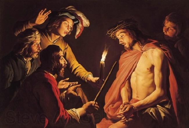 Matthias Stomer Christ Crowned with Thorns Norge oil painting art